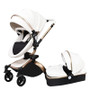 Leather stroller luxury baby stroller 3 in 1 Folding kinderwagen baby pram child stroller send free gifts