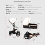 Leather stroller luxury baby stroller 3 in 1 Folding kinderwagen baby pram child stroller send free gifts