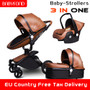 Leather stroller luxury baby stroller 3 in 1 Folding kinderwagen baby pram child stroller send free gifts