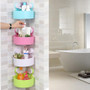 Wall Mounted Bathroom Corner Shelf Sucker Suction Cup Plastic Shower Basket Kitchen Wall suction cup shower holder #PYEW