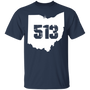 Cincinnati Ohio 513 Area Code T-Shirt