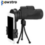 Powstro Universal HD 12x50 Phone Telescope Lens Phone Monocular Camera Lens with Tripod Phone Clip Telescope Observing Survey