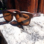 Sienna Wooden Sunglasses With Bamboo Case, Tea Colored Polarized