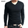 Men's Elastic V-Neck Long Sleeve Shirt