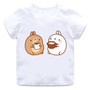 Boys and girls cartoon Molang and Piupiu T-shirt print kids cute rabbit funny clothes