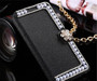 Bling Diamond Pearl Flip PU Leather Wallet Cover Case