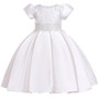 Girl Pageant Prom Gown Embroidery Lace Kids Evening Party Dress for Wedding Girl Dresses First Communion Dress Bow Tulle