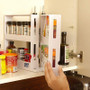 Slide 2-Layer Rotatable Shelf Kitchen Cabinet Storage Rack