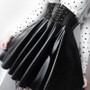 Bandage Faux Leather Mini Pleated Skirt