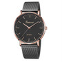 Modern Fashion Black Quartz Watch Men Women Mesh Stainless Steel Watchband High Quality Casual Wristwatch Gift for Female reloj
