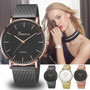 Modern Fashion Black Quartz Watch Men Women Mesh Stainless Steel Watchband High Quality Casual Wristwatch Gift for Female reloj