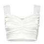 Ruched Satin Sleeveless Crop Top