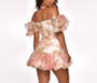 Off-Shoulder Floral Ruffle Mini Dress