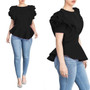 Elegant Petal Sleeves Ruffles Blouse