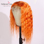 13x6 Ombre Lace Front Wig Brazilian Remy Pre-plucked Curly Human Hair Wig Transparent Lace