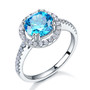 Blue Elegance Halo Ring