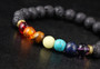 7 Chakra Reiki Bracelet with Real Stones and Lava Beads