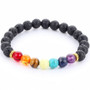 7 Chakra Reiki Bracelet with Real Stones and Lava Beads