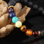 7 Chakra Reiki Bracelet with Real Stones and Lava Beads