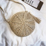 Round Handmade Knitted Woven Rattan Bag