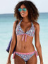 Floral Print Knotted Halter Bikini Two-piece Swimsuit