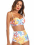 Leaf Printed High Waist Two Piece Swimsuits