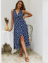 Polka Dot Sleeveless Ruffed Hem Summer Dress