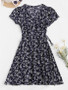 Ditsy Floral Wrap Mini Dress