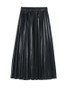 Metallic Reflective Fabric Midi Pleated Skirt