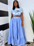 Printed T-shirt Long Skirt Set