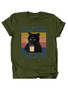 Women's Coffee Cat Print Casual Loose T-Shirt