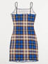 Plus Plaid Lettuce Trim Bodycon Dress