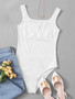 Solid Rib-knit Tank Bodysuit