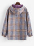 Zip Up Hooded Plaid Reversible Coat