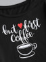 Valentine Heart Coffee Graphic Two Piece Set