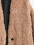 One Button Pocket Longline Teddy Coat