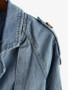 Longline Belted Pockets Denim Trench Coat