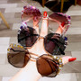 Luxury Brand Designer Sunglasses High Quality Rhinestone Sun Glasses