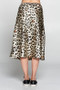 Leopard Print Satin Modest Midi Skirt