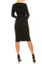 Maggy London Black Sheath Modest Dress with Scalloped Square Neckline