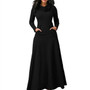 Modest Maxi Dress with Long Sleeves and Pockets Casual Solid Winter Dress Long Elegant Dress