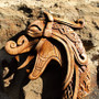 Carved Wood Drakkar Wall Hanging