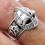 Viking Helmet Ring - Sterling Silver