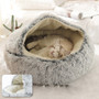 HOOPET New Style Pet Dog Cat Bed Round Plush Cat Warm Bed House Soft Long Plush Bed For Small Dogs For Cats Nest 2 In 1 Cat Bed