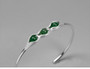 Sterling Silver Handmade Pea Pods Aventurine Bangle