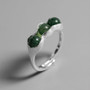 Sterling Silver Handmade Pea Pods Aventurine Ring