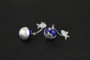 Handmade Cat's Dream Lapis Lazuli Silver Earrings