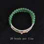 Hand crafted Silver Floral Bracelet with Natural Aventurine Stone Beads