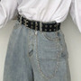 Women Chain Fashion Belt Adjustable Double/Single Row Hole Eyelet Waistband with Eyelet Chain Decorative Belts 2020 New