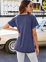 Women's Summer Patchwork Pure Color Crewneck T-Shirt